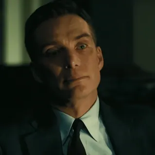 🎬 06662523 J. Robert Oppenheimer Oppenheimer pessoa, retrato, homem, sério, fato, filme, figura histórica whatsapp sticker