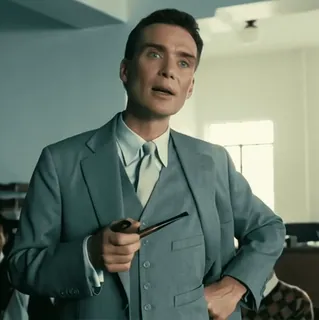 🎬 4b1dd0a0 Robert Oppenheimer Oppenheimer Cillian Murphy, cientista, cachimbo, retrato, homem, histórico, intelectual whatsapp sticker