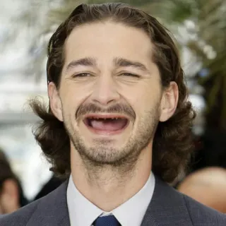 😂 05ee9667 Shia LaBeouf ator, celebridade, retrato, rosto, homem telegram sticker