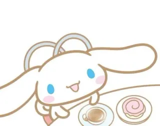🌟 4b5c7bca Cinnamoroll Cinnamoroll, Sanrio, kawaii, fofo, café, sobremesa telegram sticker