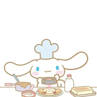 🌟 67e6fdc0 Cinnamoroll Cinnamoroll, Sanrio, cozinhar, chef, fofo, kawaii telegram sticker