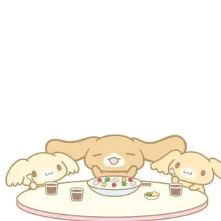 🌟 730e97fa Cinnamoroll Cinnamoroll, Sanrio, kawaii, fofo, comendo, comida, amigos telegram sticker