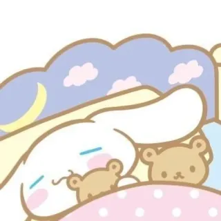 🌟 a8eda336 Cinnamoroll Cinnamoroll, Sanrio, fofo, kawaii, sono, dormindo, ursinho de pelúcia telegram sticker