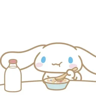 🌟 b9609190 Cinnamoroll Cinnamoroll, Sanrio, fofo, kawaii, leite, cereal, comida telegram sticker
