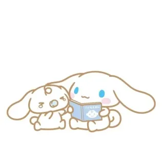 🌟 d87085c6 こぐまちゃんえほん Cinnamoroll, Sanrio, fofo, bebê, livro, leitura, kawaii, desenho animado telegram sticker