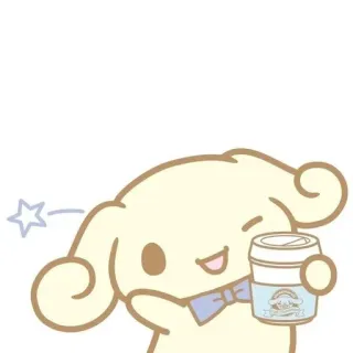 🌟 ec002213 Cinnamoroll Cinnamoroll, kawaii, fofo, Sanrio, cachorro, café telegram sticker