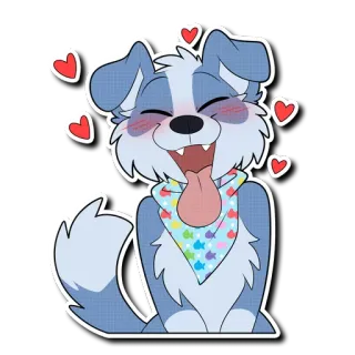 😊 7f9ababc 犬, 子犬, かわいい, 漫画, 動物, ペット, ハート, 幸せ telegram sticker