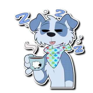 💤 fb5b8aa5 Z 犬, 眠い, 動物, かわいい, 漫画, コーヒー, zzz, 羊 telegram sticker