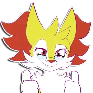 👍 684246ba ケモノ, キツネ, いいね, アニメ, 漫画 telegram sticker