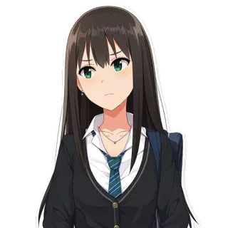 😊 6e207ff6 อนิเมะ, นักเรียนหญิง, ผู้หญิง, วัยรุ่น, น่ารัก, ผมสีน้ำตาล telegram sticker