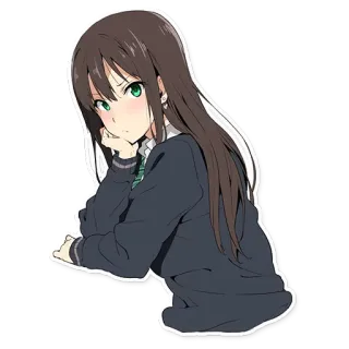 😒 cc77558c อนิเมะผู้หญิง, ชุดนักเรียน, น่ารัก, สติกเกอร์ telegram sticker