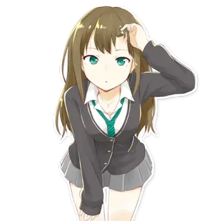 😯 fc70508a สาวอนิเมะ, ชุดนักเรียน, น่ารัก, มังงะ telegram sticker