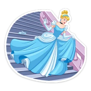 👠 9117eca4 Cinderella Cinderela, Disney, desenho animado, conto de fadas, princesa, escadas telegram sticker