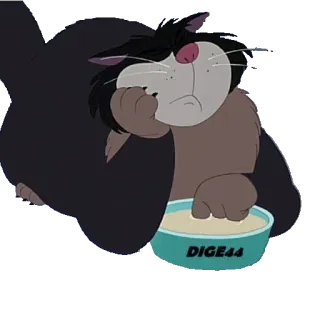 🍶 5d722f9d DIGE44 kucing, hewan peliharaan, kartun, hewan, makanan, mangkuk whatsapp sticker