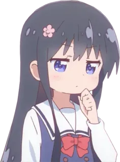 🤔 00bf7fbe anime, gadis, bunga, seragam sekolah telegram sticker