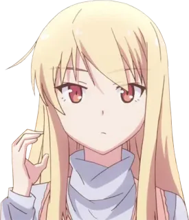 🔪 3f8a3bec gadis anime, rambut pirang, mata merah, imut, kartun, perempuan, karakter telegram sticker