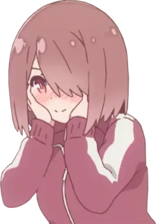 😳 99324ac4 gadis anime, imut, rambut pink, kartun, bahagia telegram sticker