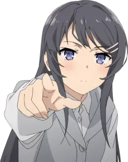 👈 a7b7e445 Mai Sakurajima Rascal Does Not Dream of Bunny Girl Senpai Anime, Gadis, Menunjuk, Seragam sekolah, Karakter telegram sticker