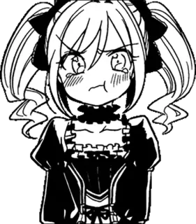 😤 ae9413a7 gadis anime, menangis, kesal, manga, rambut kuncir dua, kartun, emosional telegram sticker