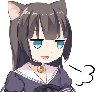 😏 d13f6c12 Anime, Catgirl, Manga, Kawaii, Lucu, Stiker telegram sticker