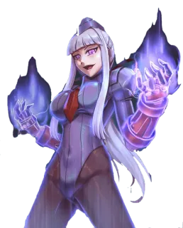 🙌 5ce9e90e anime girl, purple eyes, magic, fantasy, mage telegram sticker