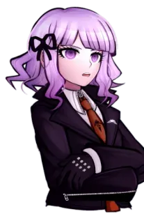 👱‍♀ bd6ee6d7 Kyoko Kirigiri Danganronpa anime, video game, detective, purple hair, character telegram sticker