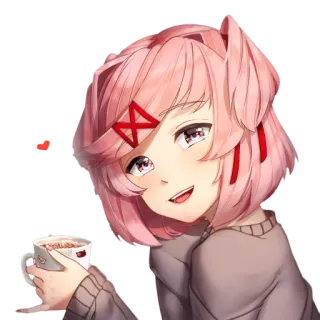 ☕ e4fa9fb8 Natsuki Doki Doki Literature Club! anime, cute, manga, doki doki literature club, natsuki telegram sticker