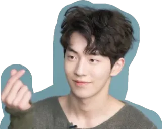 💚 2279577f 男性, 韓国人, 俳優, 指ハート, ジェスチャー, ポートレート telegram sticker