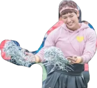 💅 31759e3c チアリーダー, 人, ポンポン, ピンク, 幸せ, 応援 telegram sticker