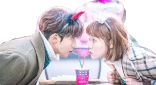 💏 71a29c5f カップル, シェア, ストロー, 愛, かわいい, カワイイ telegram sticker