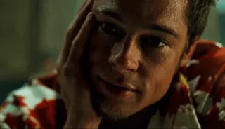 👊 28752b64 Tyler Durden Fight Club Brad Pitt, Tyler Durden, Fight Club, movie, blood, fighting telegram sticker