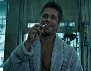 👊 72f3b7fc Tyler Durden Fight Club smoking, brad pitt, fight club, tyler durden telegram sticker