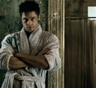 👊 75789824 Brad Pitt, man, robe, actor telegram sticker