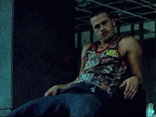 👊 a058db73 Fight Club Brad Pitt, movie, character, actor telegram sticker