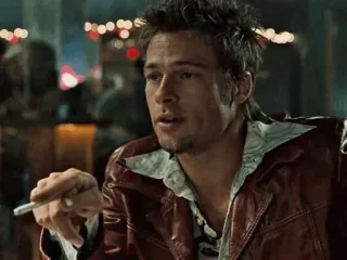 🛌 b66b588d Tyler Durden Fight Club movie, brad pitt, cigarette, fight club, tyler durden telegram sticker