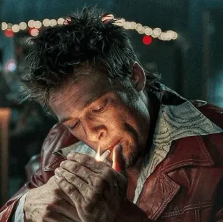 👊 cf7f410d Tyler Durden Fight Club cigarette, smoking, fight club, tyler durden telegram sticker