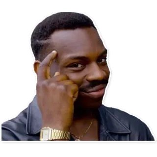 👌 d1bfd052 meme, thinking, smart, man, head, african american telegram sticker