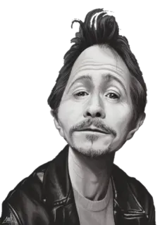 👽 5a3ca155 Gary Oldman karikatur, Gary Oldman, aktor, potret, hitam putih, selebriti telegram sticker