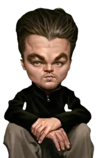 👁 6a6a122c Leonardo DiCaprio aktor, selebriti, potret, karikatur telegram sticker