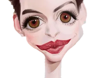 👁 fc424458 karikatur, potret, wajah, wanita, seni, ilustrasi telegram sticker