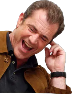 😃 cb703842 Mel Gibson Mel Gibson, acteur, lachen, blij whatsapp sticker