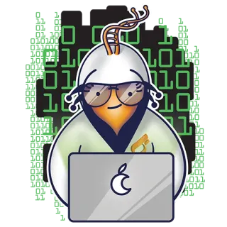 💻 57bc0424 alien, computer, scientist, coder, technology, laboratory, character telegram sticker