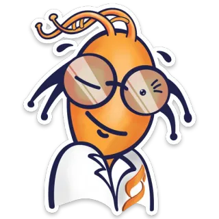 😉 68e609c4 scientist, dna, cartoon, smart, science, professor, biology telegram sticker