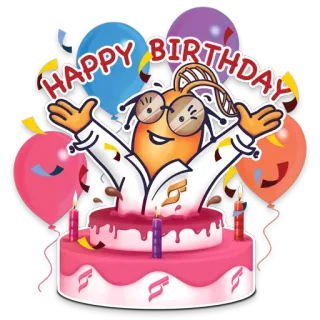 🎂 9da814f3 HAPPY BIRTHDAY happy birthday, birthday, party, celebration, cake, balloons, greeting telegram sticker