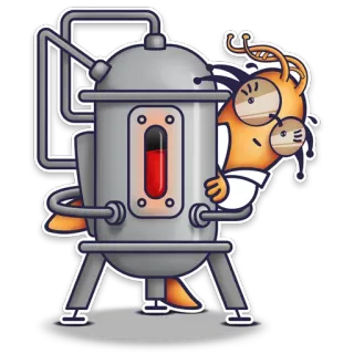 👀 e073ff23 scientist, experiment, cartoon, research, bug, laboratory, science telegram sticker