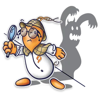 🔍 ef92402a detective, magnifying glass, investigation, mystery, carrot telegram sticker