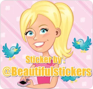 🆔 327a1d15 Sticker by: @Beautifulstickers adesivo, loira, desenho animado, fofo, bonita, adesivos telegram sticker