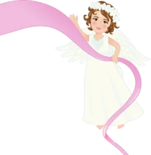 👼 6e4d37e1 anjo, asas, auréola, laço, fofo, personagem telegram sticker
