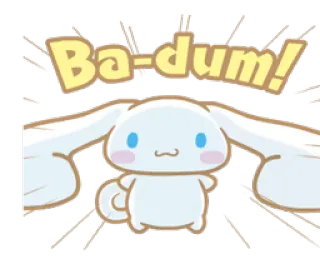 🐰 6275848b Cinnamoroll Ba-dum! น่ารัก, อนิเมะ, หมา, หู, ตลก telegram sticker