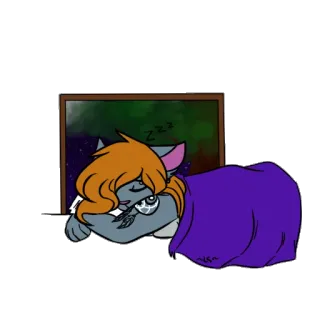 💤 45e67bb9 zzz kat, slaap, cartoon, animatie, zzz, droom, bed telegram sticker